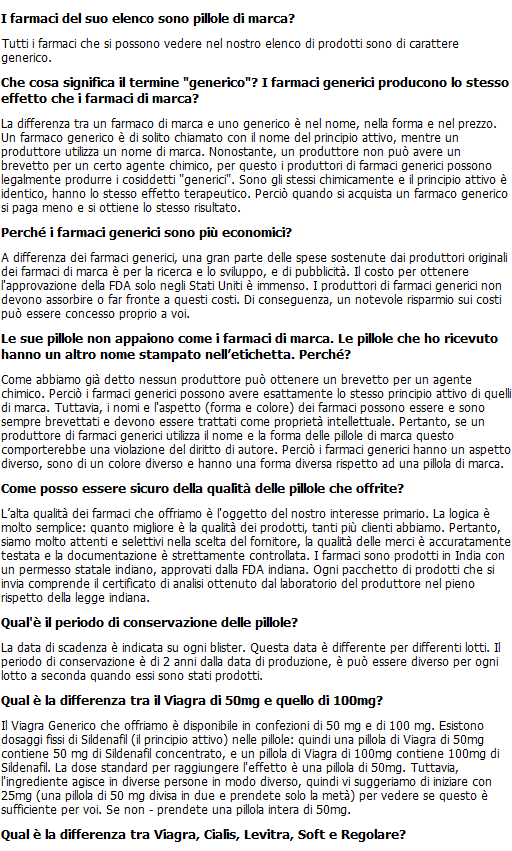 faq Prodotti